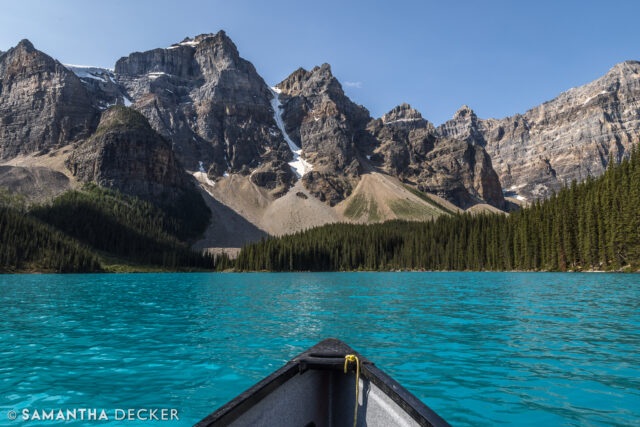POV:  Riding a canoe on Moraine Lake in Banff National Park.  Wish I was there right now!

© Samantha Decker.  All rights reserved.  Permission must be obtained for reuse.
.
.
.
.
.
#travel #travelphotography #canon #canonphotography #teamcanon #shotoncanon #canada #ocanada #tourcanada #visitcanada #travelcanada #imagesofcanada #canadasworld #parkscanada #canadianrockies #rockymountains #travelalberta #alberta #visitalberta #tourismalberta #petapixel #morainelake