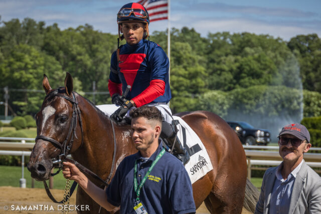 Drake's Passage will attempt to defend his title in the Commentator Stakes next Wednesday at Saratoga, on New York Bred Showcase Day, which is also opening day of the @belmontstakes Racing Festival.  This will be trainer Miguel Clément's first starter at Saratoga since taking over his late father Christophe Clément's stable.

© Samantha Decker.  All rights reserved.  Permission must be obtained for reuse.
.
.
.
.
.
#iloveny #ilovenewyork #upstateny #upstatenewyork #thisisuspstate #newyorkonly #newyorksbackyard #saratogacounty #ilovesaratoga #saratoga #saratogasprings #saratogaspringsny #discoversaratoga #canon #canonphotography #teamcanon #horsesofinstagram #thoroughbredsofinstagram #saratogaracetrack #saratogaracecourse