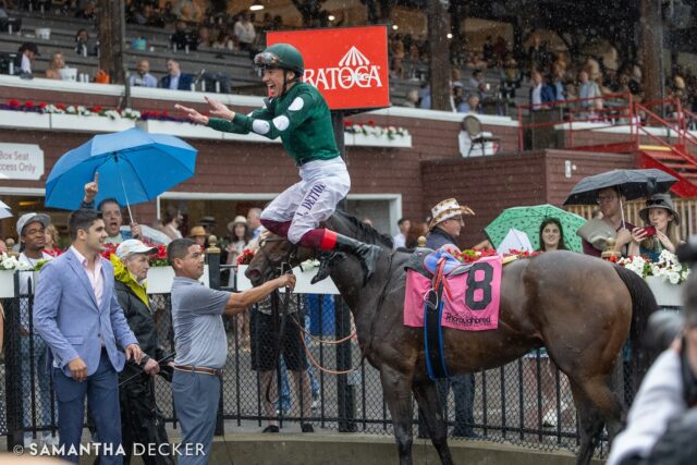 Today I witnessed my first Frankie Dettori flying dismount!

Shot for the @saratoga_special
