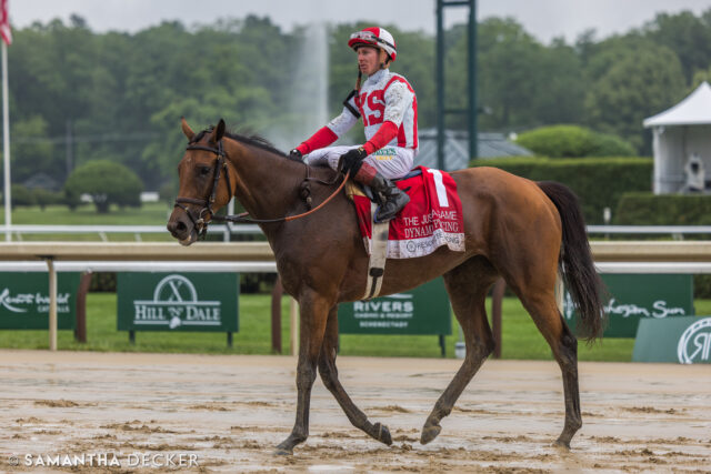 From yesterday:  Dylan Davis snagged a second Grade I win in the day with Dynamic Pricing in the Just A Game Stakes.

Shot for the @saratoga_special 

© Samantha Decker.  All rights reserved.  Permission must be obtained for reuse.
.
.
.
.
.
#iloveny #ilovenewyork #upstateny #upstatenewyork #thisisuspstate #newyorkonly #newyorksbackyard #saratogacounty #ilovesaratoga #saratoga #saratogasprings #saratogaspringsny #discoversaratoga #canon #canonphotography #teamcanon #horsesofinstagram #thoroughbredsofinstagram #saratogaracetrack #saratogaracecourse